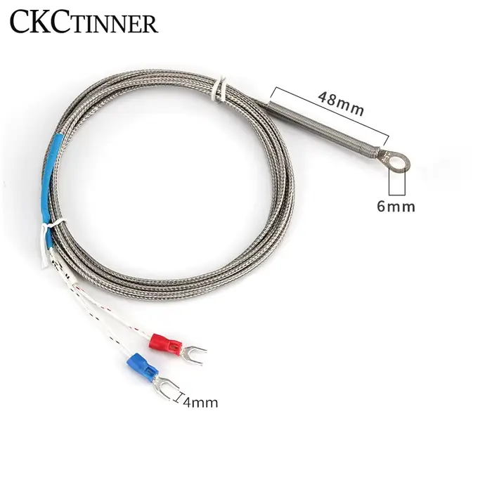 Rondelle de trou de 6mm, Type K/E, sonde de capteur de température à Thermocouple, câble 1/2/3/4/5M 