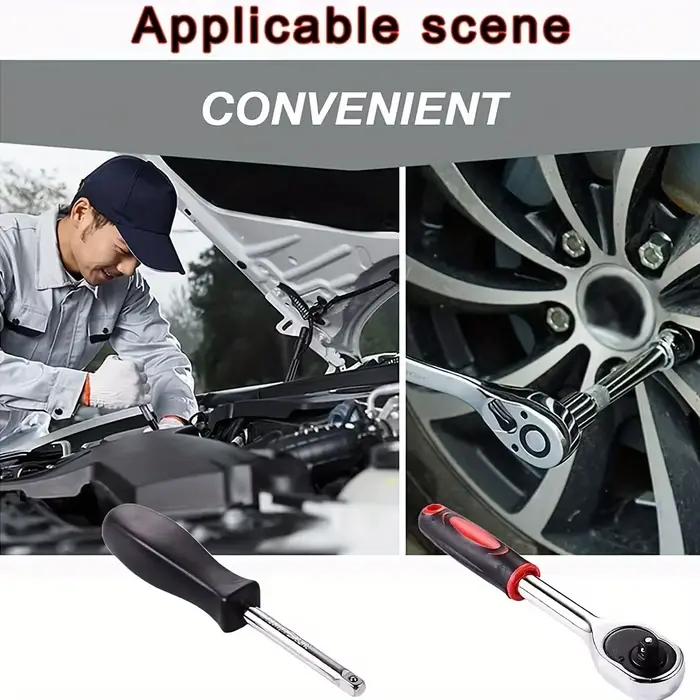 46 pièces outils familiaux 1/4 ensemble Kits d'outils mécaniques pour réparation automobile Hous avec douilles jeu