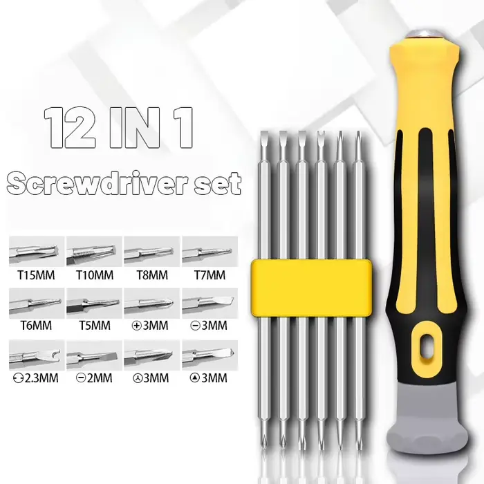 12 types de tournevis multifonctionnels, ensemble de tournevis de précision à double usage avec 6 em