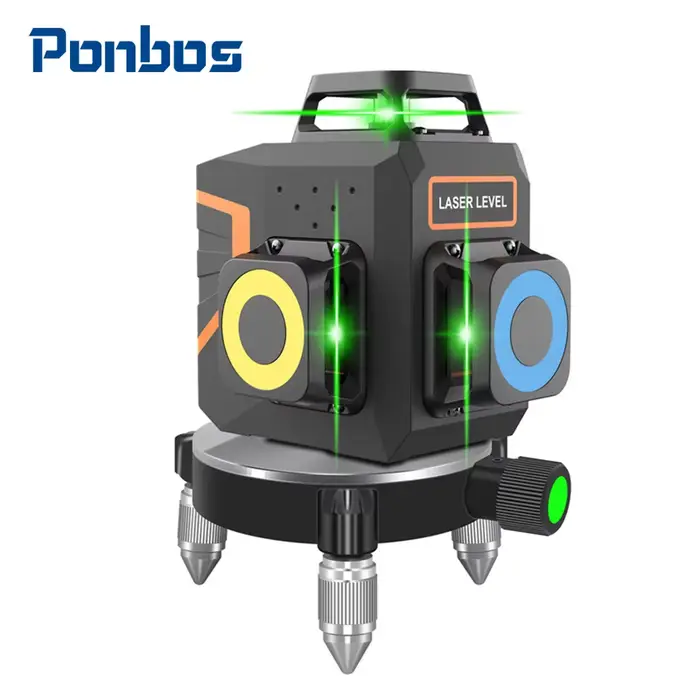 Ponbos Portable Mini niveau Laser auto-nivelant automatique 360
