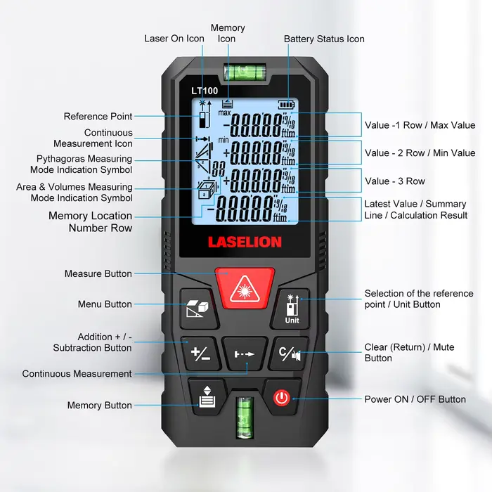 Laserelion télémètre Laser 50M 70M 100M Mini outil de mesure