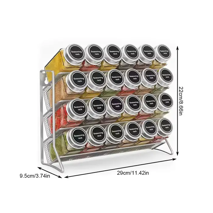 Organiseur d'épices à 4 niveaux, 1 paquet, étagères empilables pour comptoir de cuisine, placard, co