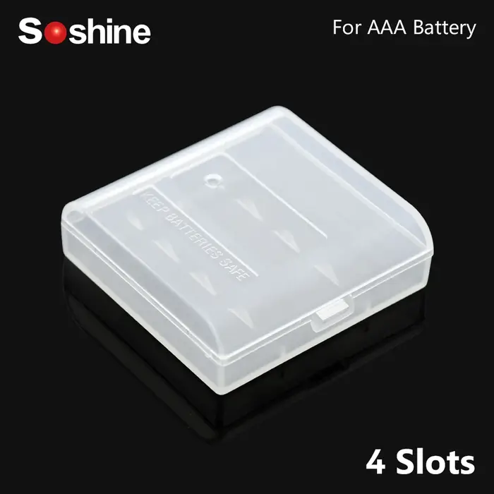 Soshine-Boîte de Rangement de Piles AA/AAA, Boîtier 18650, Couvercle, Conteneur en Plastique Semi-Pe