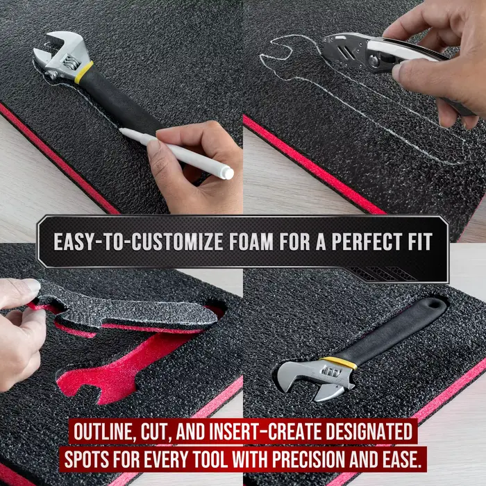 Inserts de protection en mousse pour boîte à outils