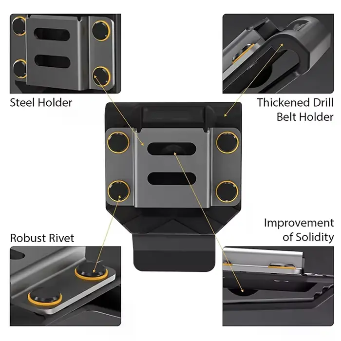 Support de perceuse pour ceinture porte-outils, Clip de ceinture pour perceuse, Étui de perceuse, Support de mètre à ruban, Porte-perceuse pour ceinture