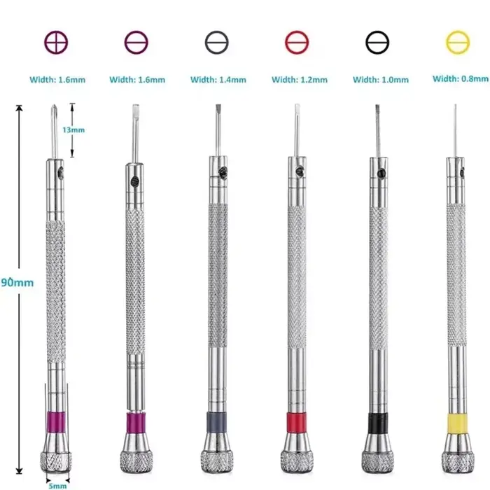 Tournevis en acier de 0.8 à 1.6mm pour la réparation de montres