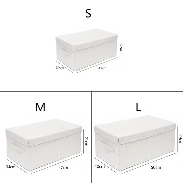 Boîtes de rangement en tissu avec couvercles
