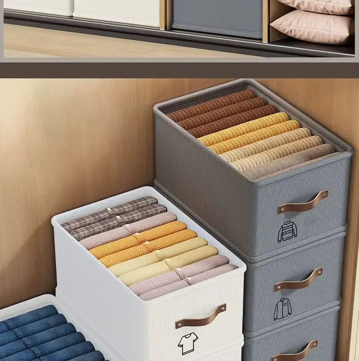 1 boîte de rangement en tissu Oxford avec fond ouvert - Organisateur de vêtements et de jouets