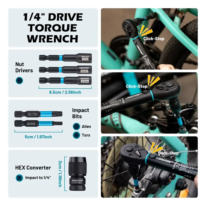 Clé dynamométrique de vélo 1/4 "2-14Nm