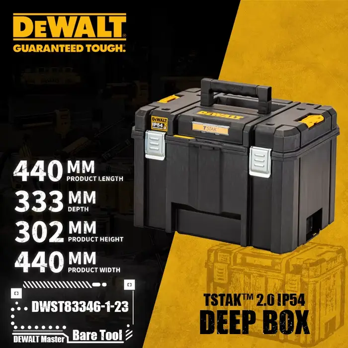 DEWALT DWST83346-1-23 TSTAK ™   2.0 Boîte profonde IP54 pour l'organisation