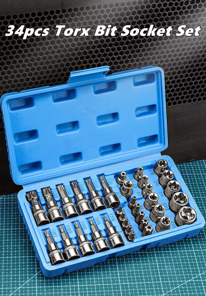 34 pièces douilles Torx