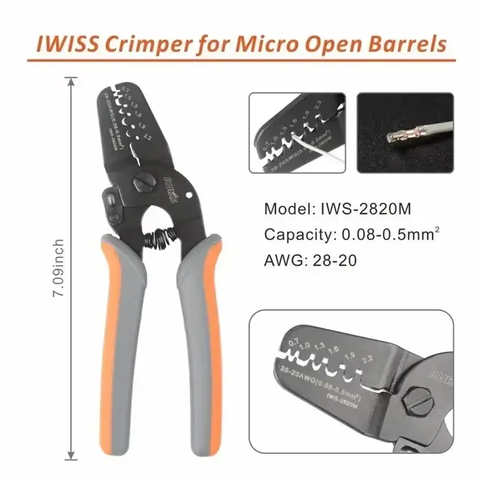 Suffiser IWS-2820M Mini Micro Open Barrel Sertissage PlierIWS-2412M JAM MolexVoco JST politiquement 