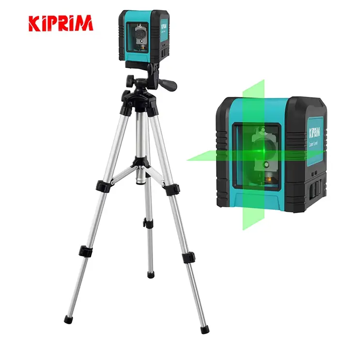 Niveau laser Kiprim 2 lignes avec trépied, niveau laser professionnel horizontal et vertical, outil 