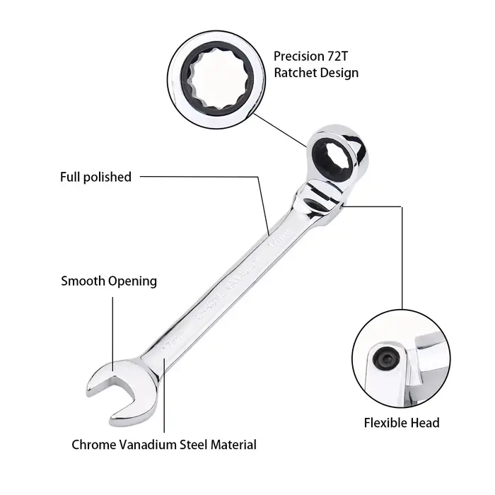 Clé à cliquet à tête mobile de 6 à 24mm