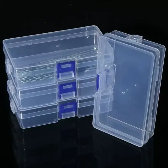 Boîte en plastique transparente rectangulaire pour embouts de tournevis
