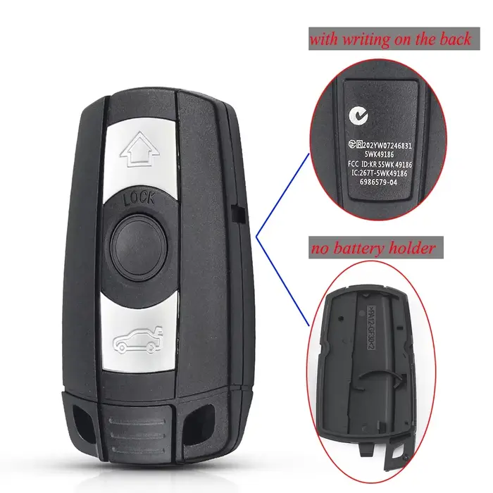 KEYYOU pour BMW 1 3 5 6 série E90 E91 E92 E60 télécommande 3 boutons coque de clé de voiture lame in