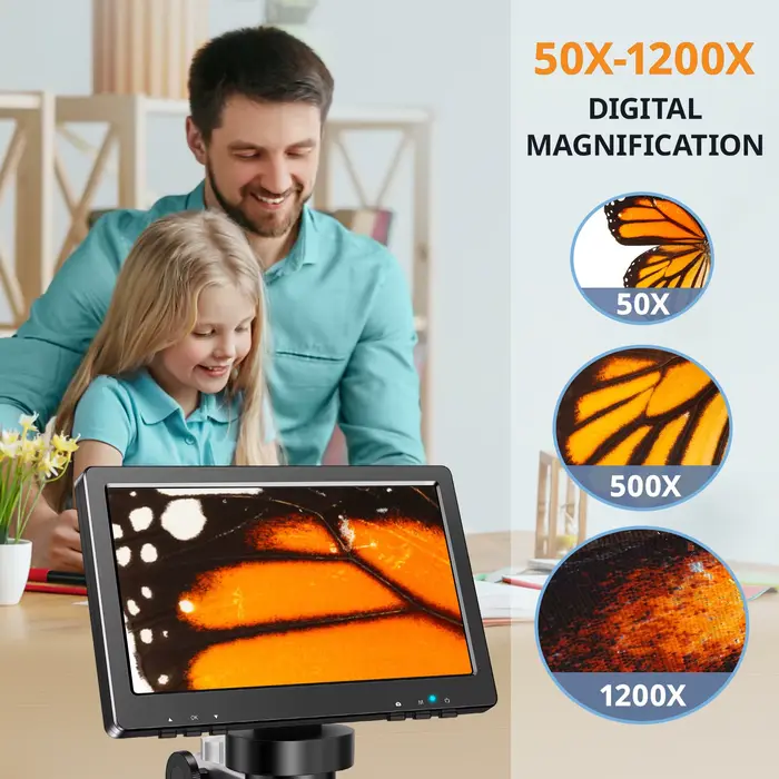 Hayve 7 ''Microscope numérique 1200X Zoom 12MP HD Microscopes électroniques caméra loupe pour souder
