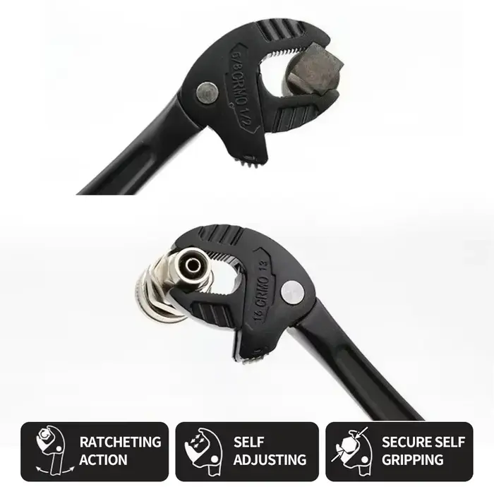 Clé à griffes de crabe industrielle robuste – Cliquet à adaptation rapide