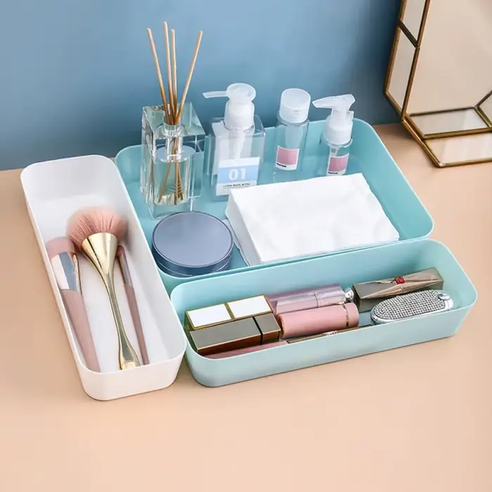 Boîte de rangement en plastique avec diviseurs pour tiroirs