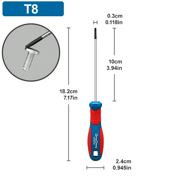 1 pièce Tournevis Torx magnétique de précision T8 T10 T15 T20 T25 T27 T30 T40, Kit d'outils manuels 