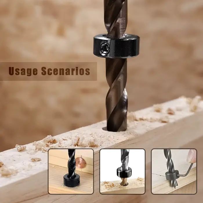 Jeu de colliers d'embout d'arrêt de profondeur de perçage 3-16mm, 9 pièces, anneau de limite de posi