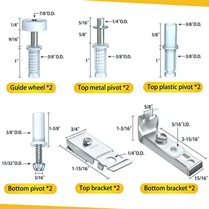 Kit de quincaillerie pour porte pliante, 2 pièces de rechange pour porte market, porte de Cisco