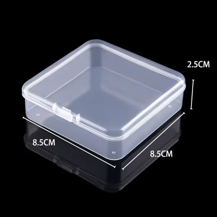 Boîte de rangement carrée transparente pour petits objets