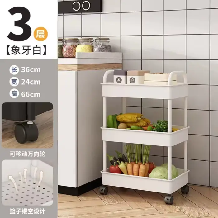 Chariot de salle de bain à roulettes, petit rangement de cuisine, étagère à 3-4 niveaux, chariot rou