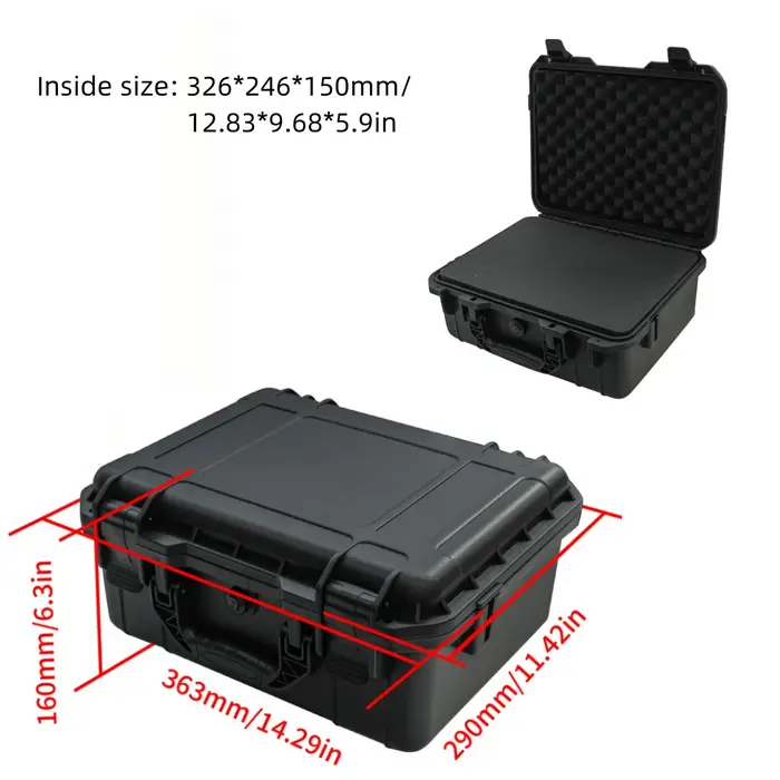 1 boîte à outils de protection robuste et étanche avec inserts éponge prédécoupées-plastique durable