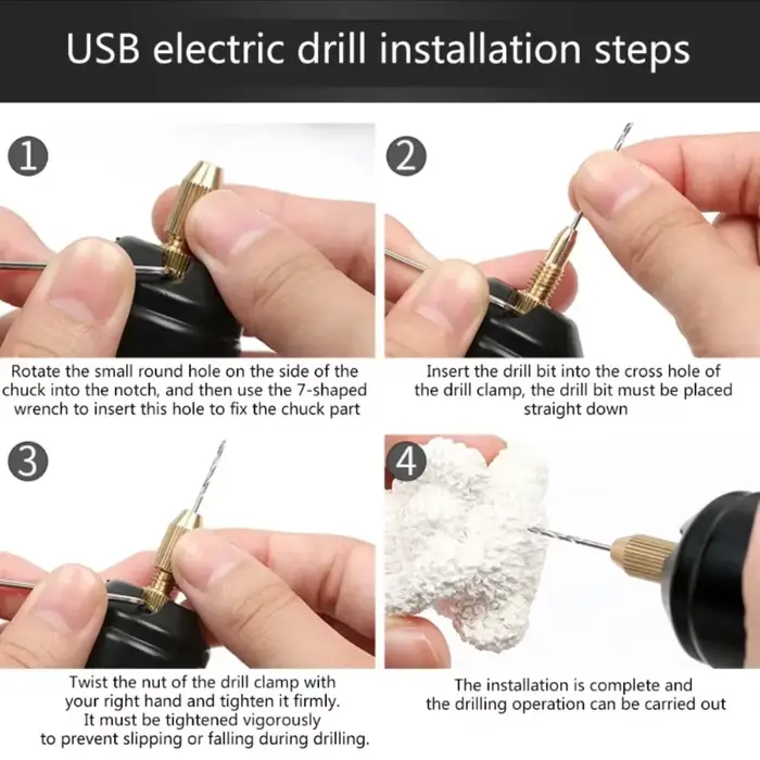 Mini perceuse électrique USB bricolage