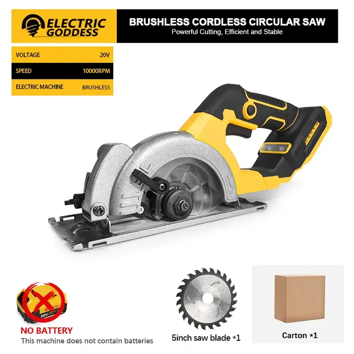 Scie circulaire électrique sans balais Electric Goddess 5 pouces Pour batterie Dewalt 20V Outil