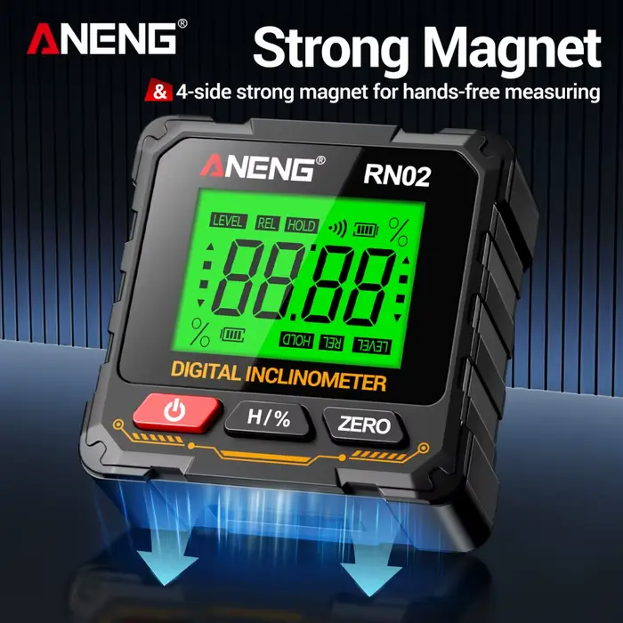 Jauge d'angle numérique magnétique à 4 côtés 360 ° Goniomètre électronique
