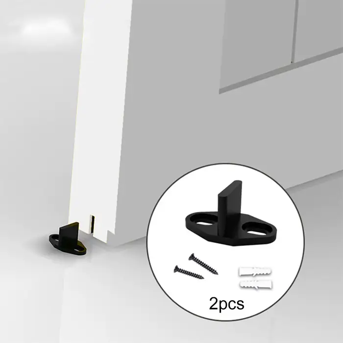 2 guides de porte coulissante, silencieux et fluides, fixation au sol, avec vis, pour porte basse ba