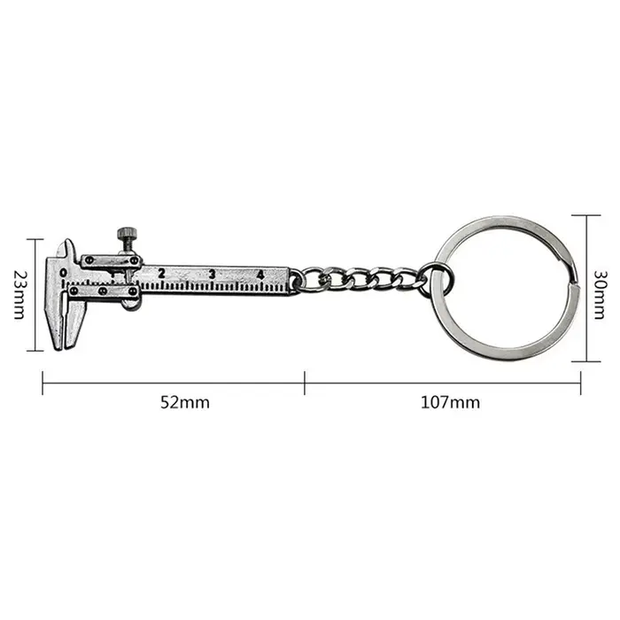 Mini règle en métal Vernier pied à coulisse Portable 0-40mm porte-clés outils de mesure voiture Turb