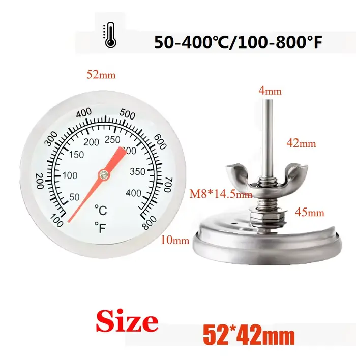 Thermomètre de four à Pizza pour cuisine, cuisson domestique, jauge de température 0-400 ℃   Thermom