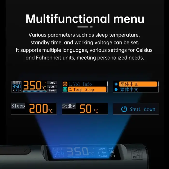 ALIENTEK T90 fer à souder intelligent PD 3.1140W affichage numérique Portable 80-450 ℃   Kit d'outil