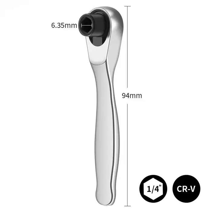 Clé à cliquet-poignée à cliquet 1/4 avec 72 dents à dégagement rapide