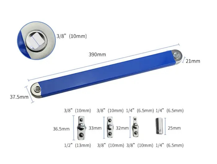 Clé d'extension universelle réglable multifonction étendue 3/8