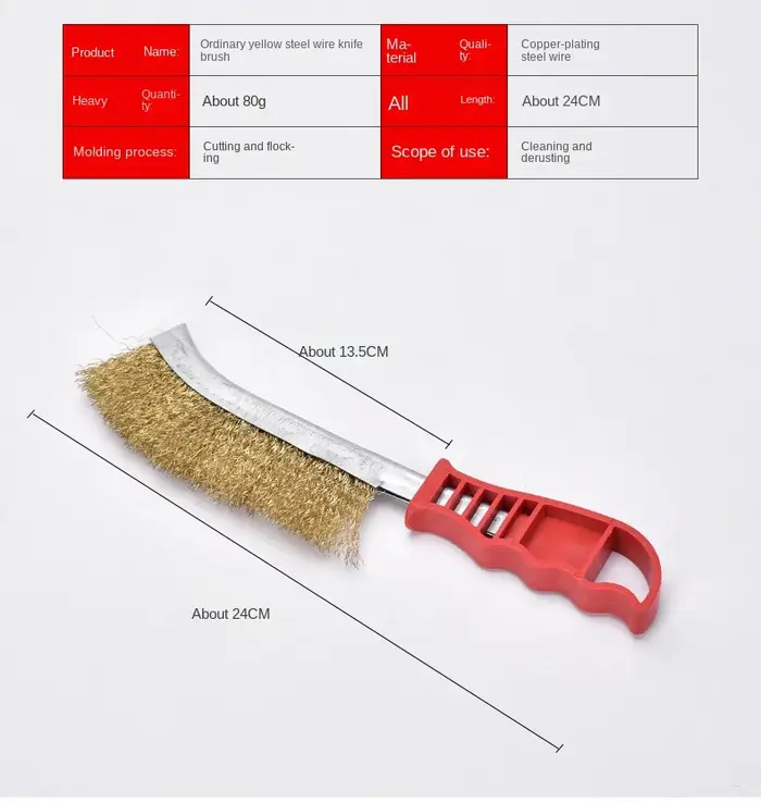 Brosse D.lique Multifonction Plaquée Cuivre, Brosse en Acier Inoxydable, Manche Long, Grille de Cuis