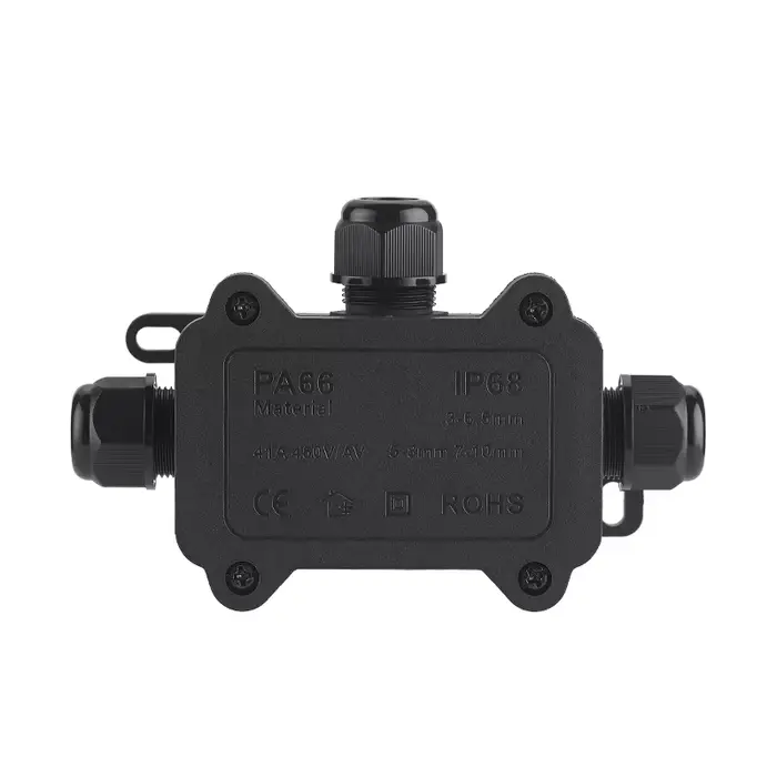 Boîte de jonction étanche extérieure IP68 noire