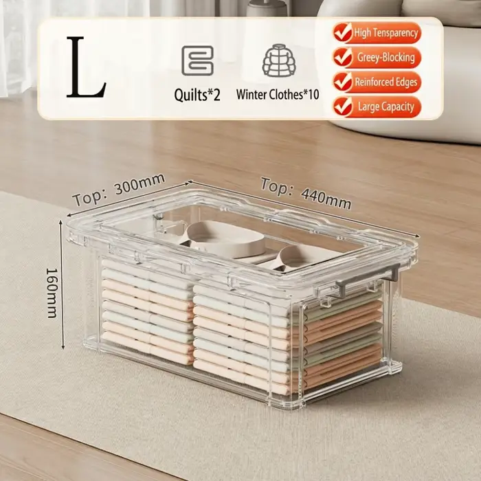 Boîtes de rangement transparentes avec couvercles