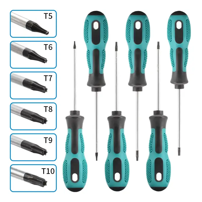 Tournevis Torx magnétique de précision T5 T6 T7 T8 T9 T10 T15 T20 T25 T27 T30 Kit d'outils manuels de réparation de contrôleur de sécurité Torx 1 pièces