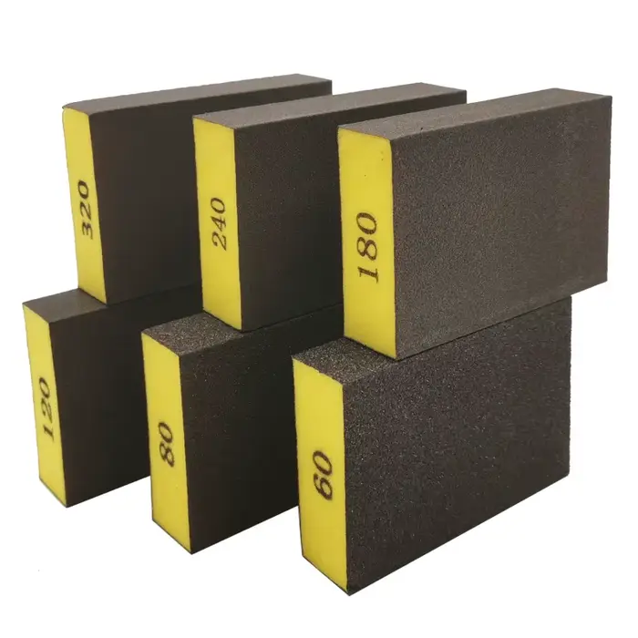 6 pièces/ensemble (60 80 120 180 240 320) bloc de ponçage épais moyen fin, éponges de ponceuse pour 
