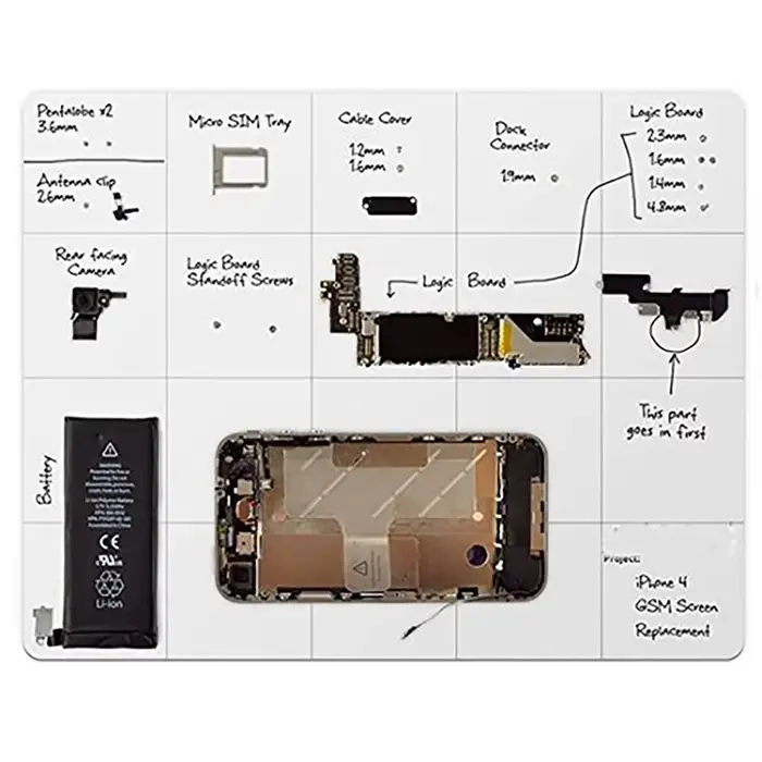 Plateforme magnétique 300x250mm pour table de travail de réparation électronique