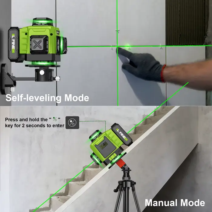 Niveau Laser auto-nivelant horizontale verticale croix 16 lignes lumière verte Nivel