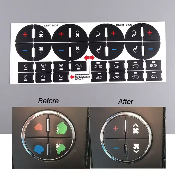Autocollant de réparation de bouton intérieur de voiture