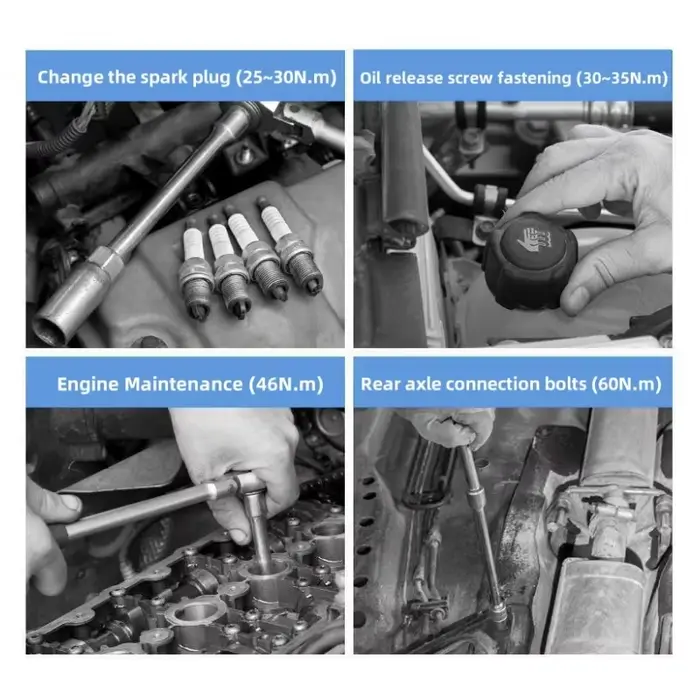 1/4 "2-24N.m 3/8" 5-60N.m 1/2 "20-220N.m 6 pièces jeu de clés dynamométriques clé à cliquet dynamométrique réglable préréglée de haute précision