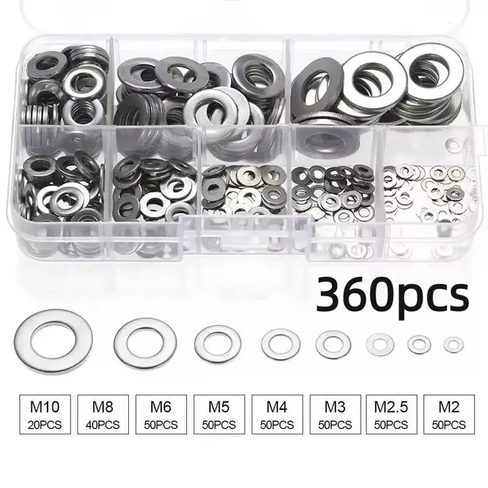 Ensemble de rondelles plates en acier inoxydable 360/580 pièces 304