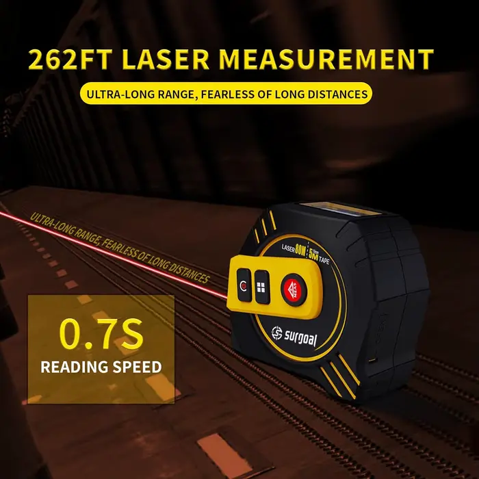 Télémètre laser 2 en 1 80m + ruban à mesurer 5m multifonctionnel rechargeable