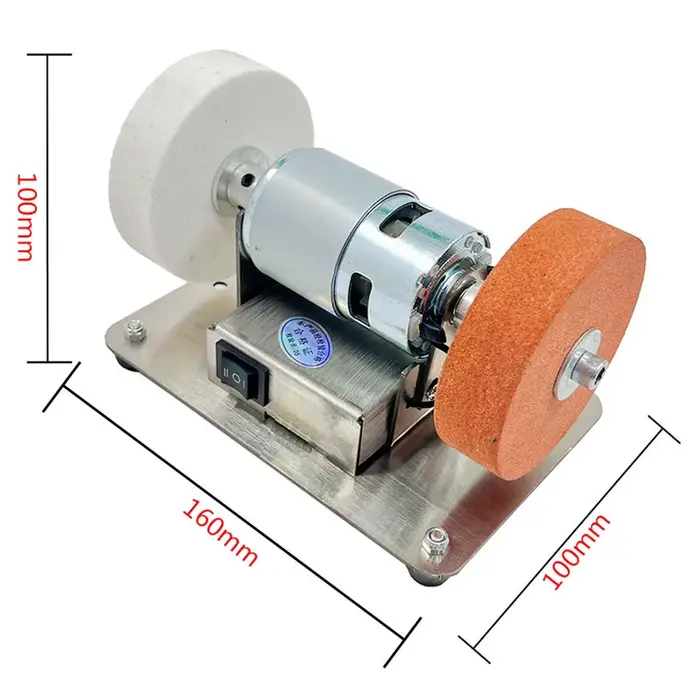 100W Double meuleuse Machine artefact Table meuleuse moteur Micro gros et fin polissage électrique m